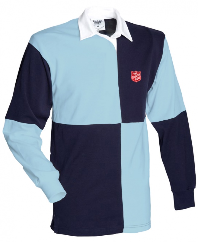 Checked Rugby Shirt - Navy / Red Shield