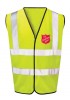 Yellow Hi-Vis Waistcoat with Red Shield