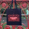 Black cotton tote bag