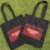 Black cotton tote bag