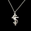 Sterling Silver S and Cross Pendant and Necklace
