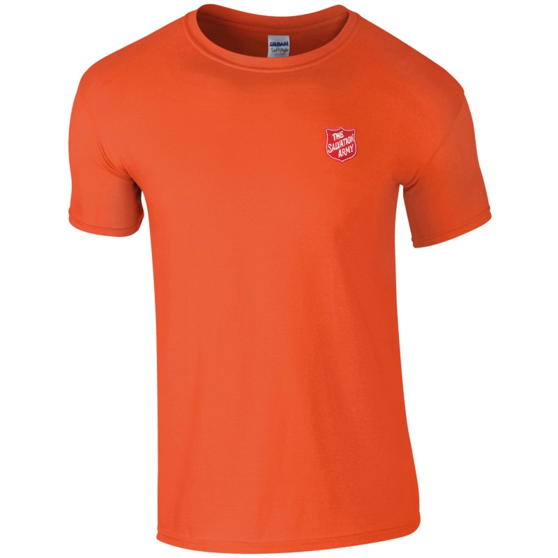 Essentials T Shirt - Orange with Shield