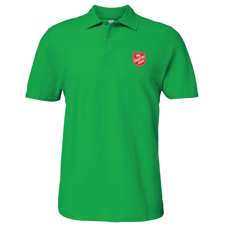 Essentials Polo Shirt - Green with Red Shield