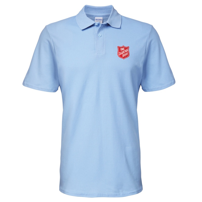 Essentials Polo Shirt - Blue with Red Shield