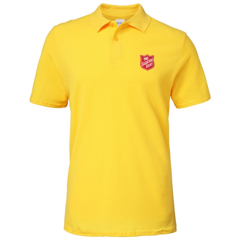 Essentials Polo Shirt - Yellow with Red Shield