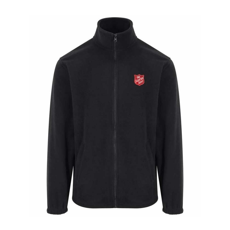 Unisex Fleece with Red Shield - Black