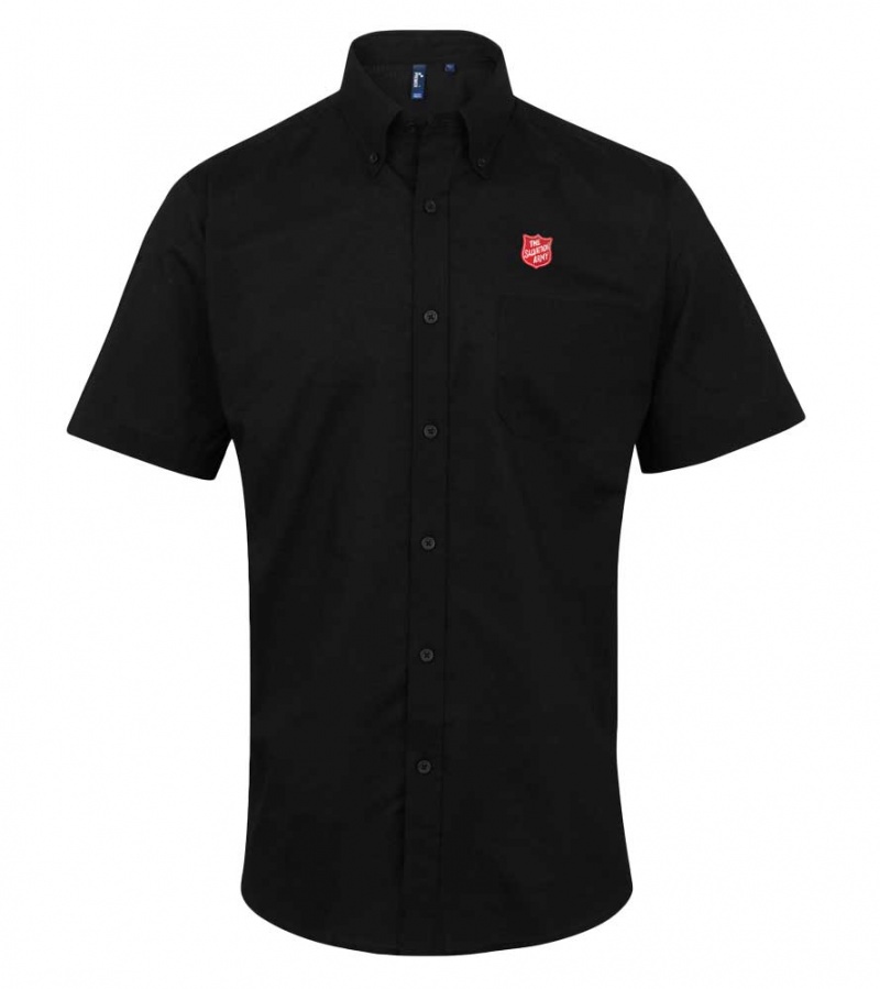Men's Short Sleeved Oxford Shirt - Black