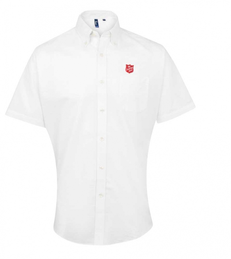 Men's Short Sleeved Oxford Shirt - White