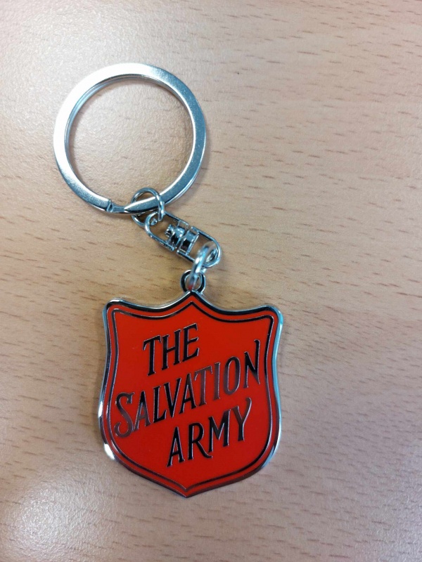 Enamel Red Shield Keyring