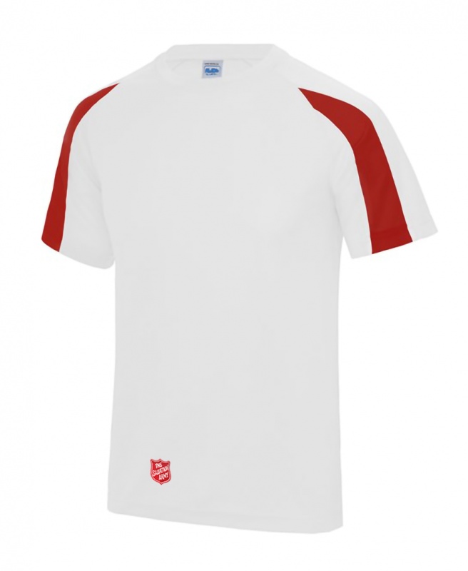 Children's Sports T-shirt - White and Red