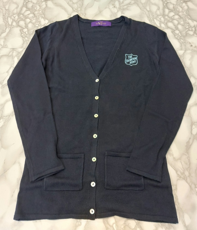 Ladies Lightweight Navy Cardigan with Blue Shield