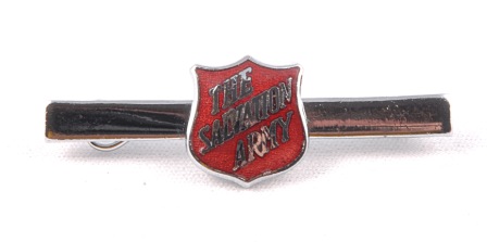 Badge Shield Bar Red Brooch