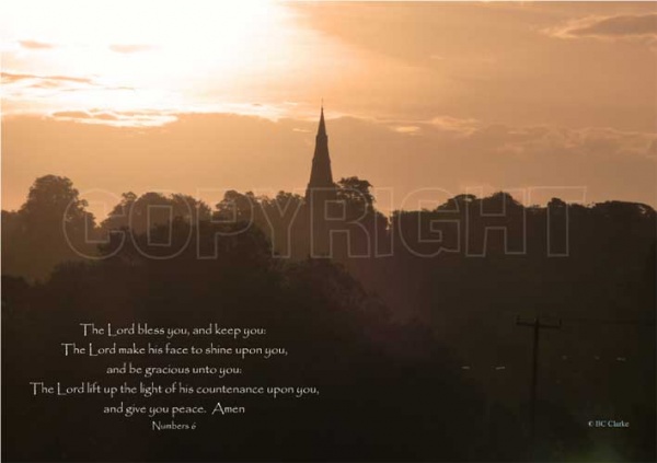 Church Sunrise Mounted Print
