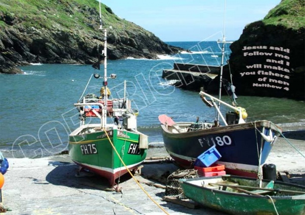 Fishing Boats Mounted Print