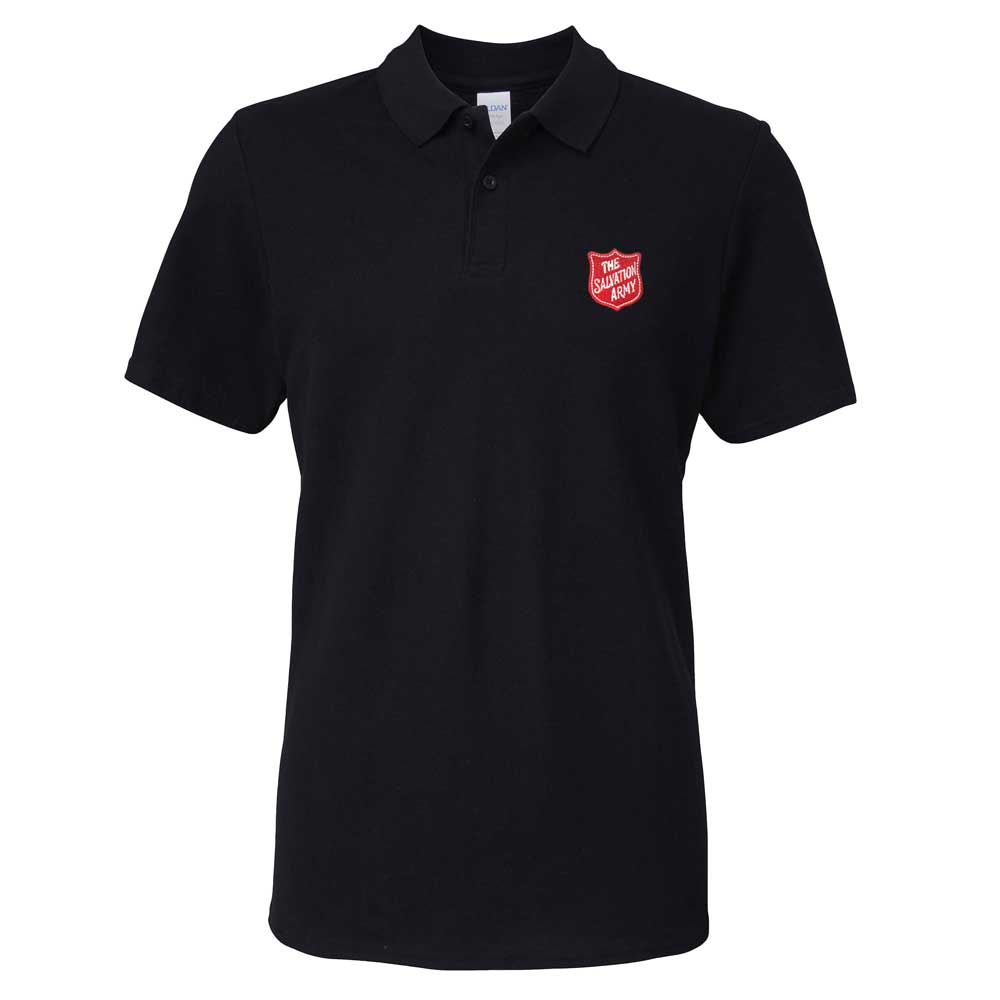 Essentials Polo Shirt - Black with Shield
