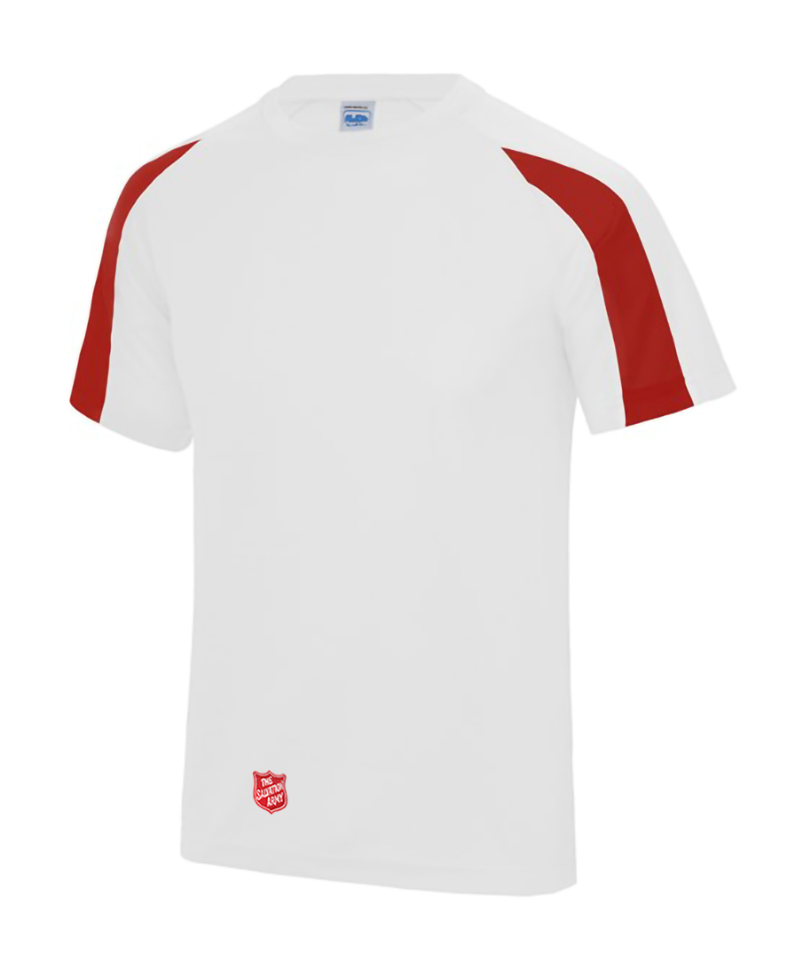 Children's Sports T-shirt - White and Red