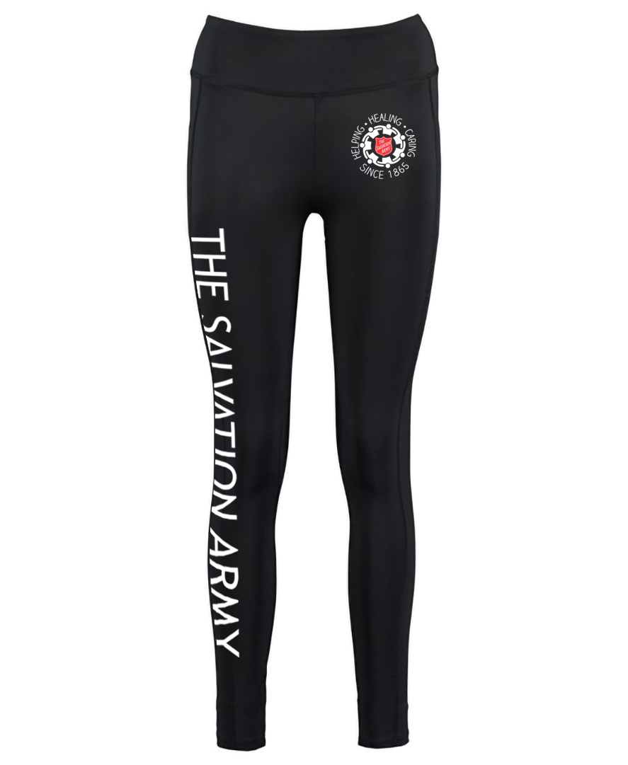 Ladies Sports Leggings in Black Salvationist Publishing