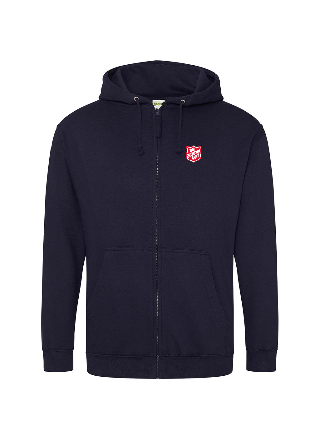 Men's Zipped Hoodie - Navy with Red Shield