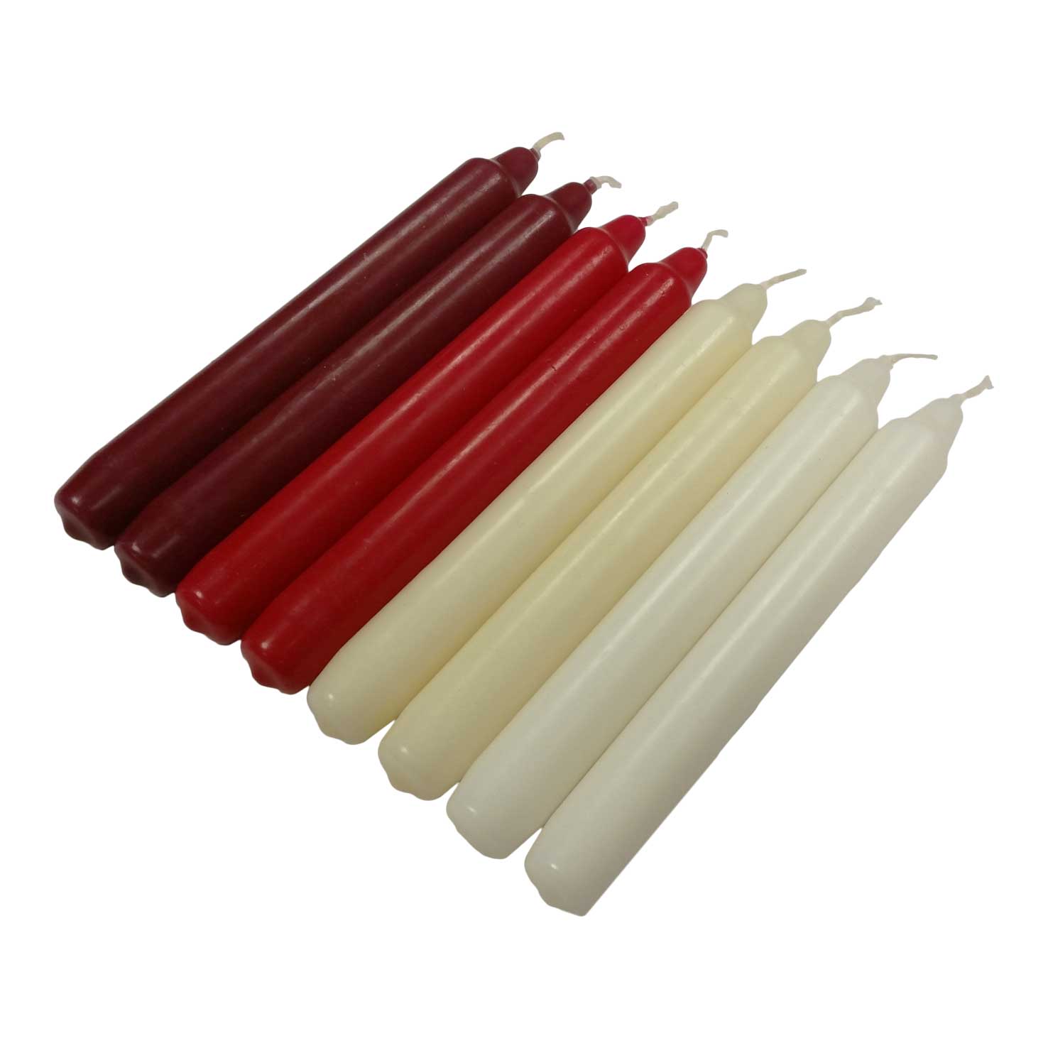 Assorted colour candles - Set of 8