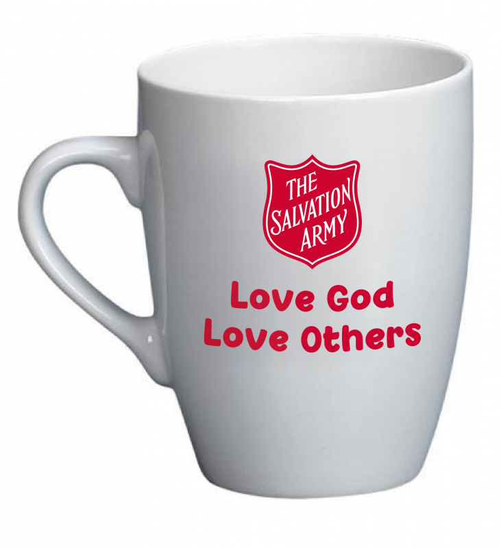 Red Shield Love God Love Others Mug