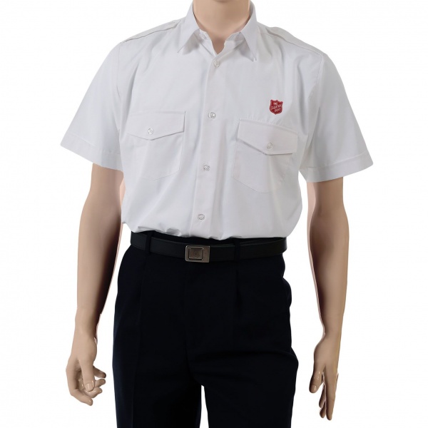 Men's Short Sleeve Shirt - Red Shield