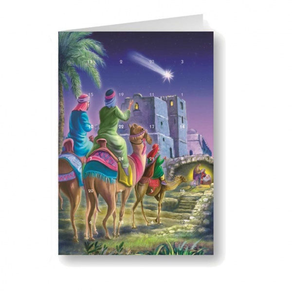 Wisemen on Camels Advent Calendar Card