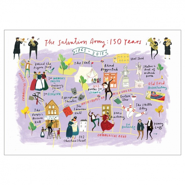 Notelets with Salvation Army Map 150 Years Image