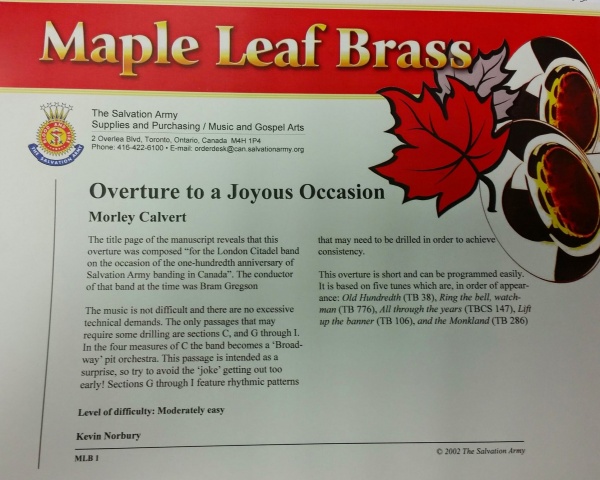 Overture to a Joyous Occasion - Morley Calvert
