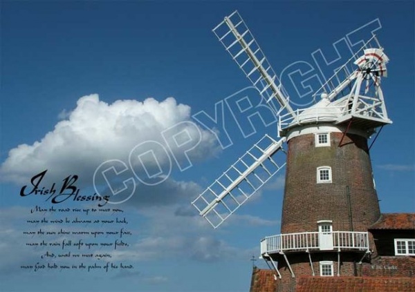 Windmill Mounted Print